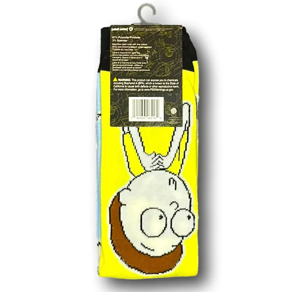 3/$20 Rick & Morty Adult Swim Cartoon Funny Novelty Crew Socks - NWT
